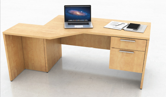 Custom Corner Cutout Desk Finished in Hard Rock Maple