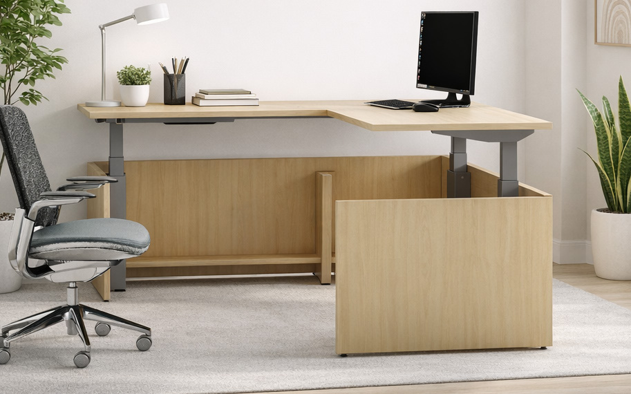 Three-Leg L-Shape Desk
