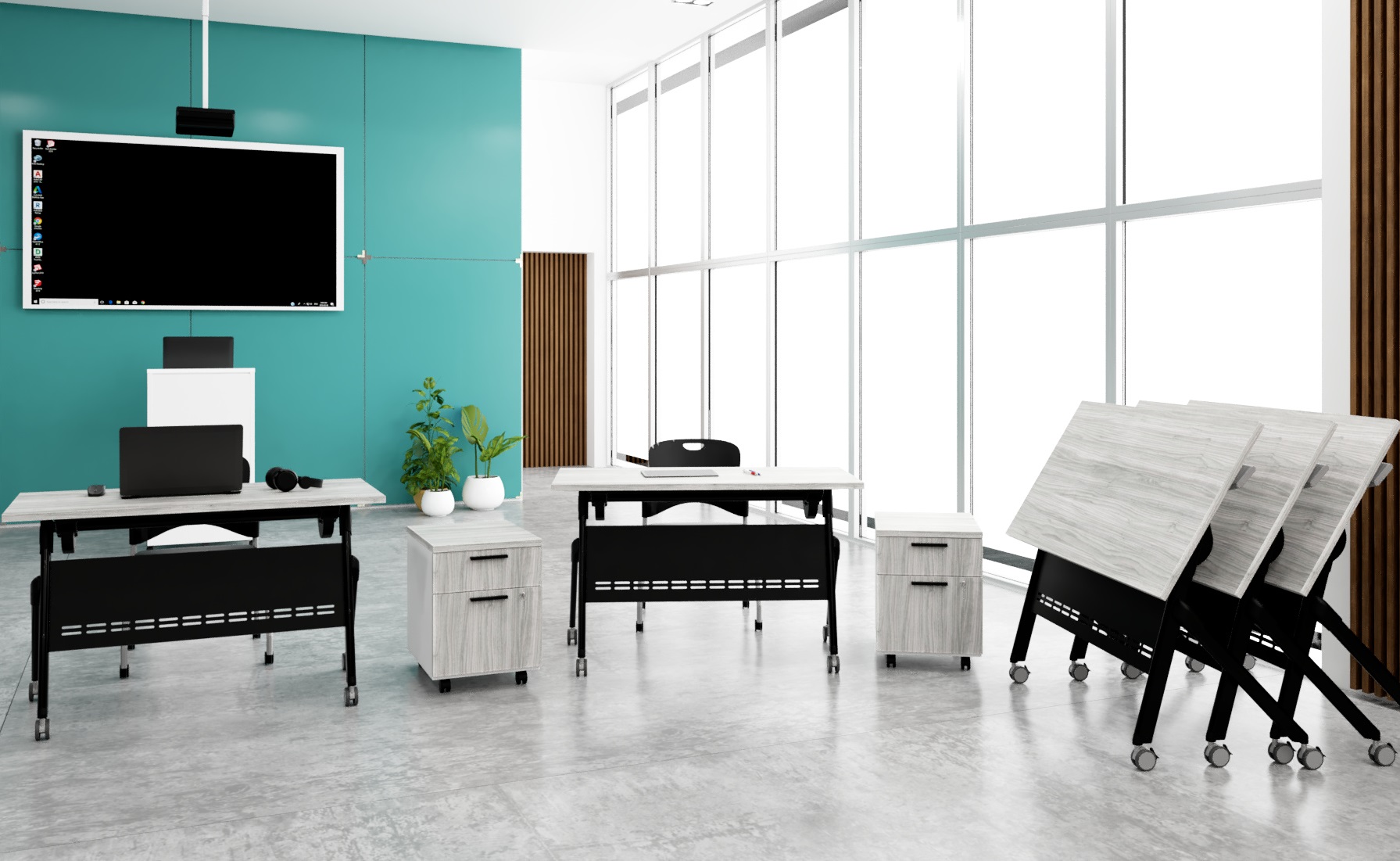 IOF Flip Top Tables in training environment