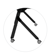 Steel powder coated Y-leg base detail