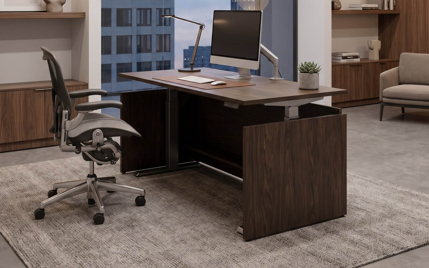 Height Adjustable Single Desk