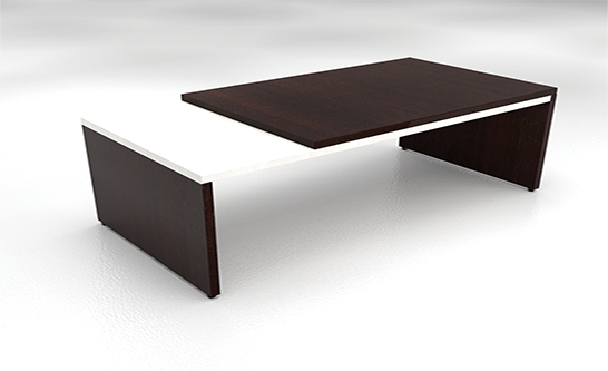 Custom Coffee Table In Hot Fudge and White 