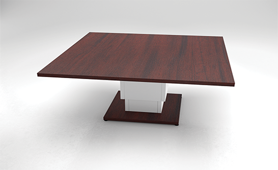 Custom Coffee Table In Mahogany Impression and White 