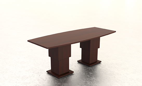 Boat Shape/Pillar Base In Mahogany Imp. 