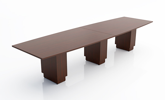 Boat Shape/ Rectangle Column Base In Mahogany Imp. 