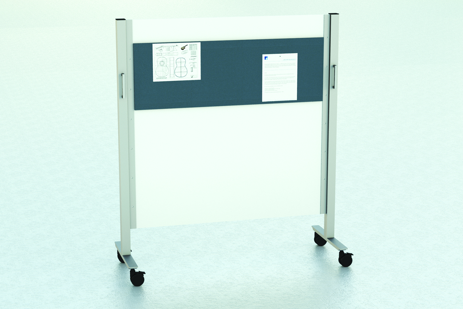 White Board Mobile Divider With Fabric