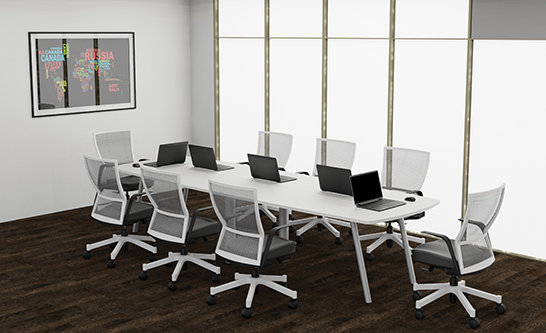 Custom Conference Table In White 