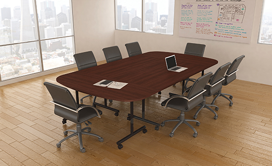Crown and Rectangle Training Tables In Shraiz Cherry 