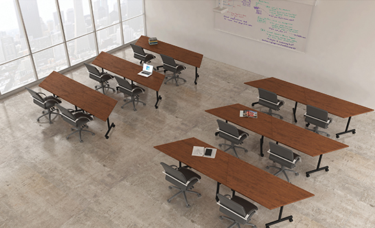 Custom Mobile Traning Tables In Dark Rum