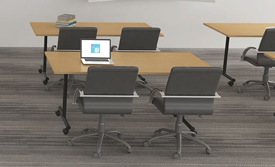 Mobile Rectangle Training Tables In Natural Maple 