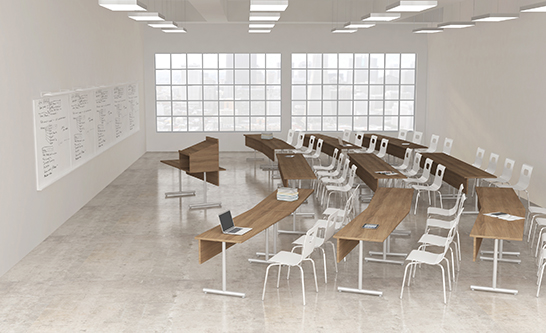 Custom Training Tables With Hanging Modestys In Nutmeg 