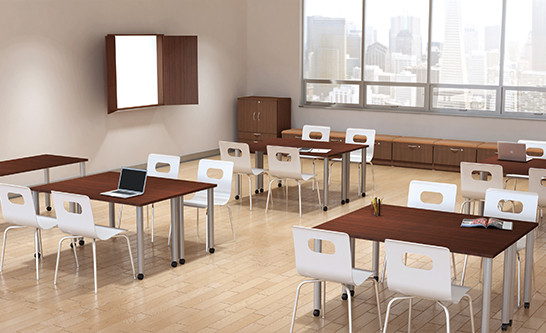 Mobile Training Tables In Shiraz Cherry 
