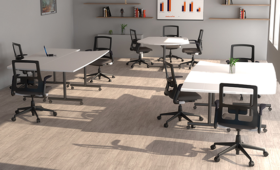 raining Tables In White