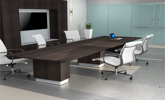 Rectangle Column Base Table In Tuxedo and White