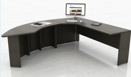 Hockey Shaped Desk Finished in Latitude